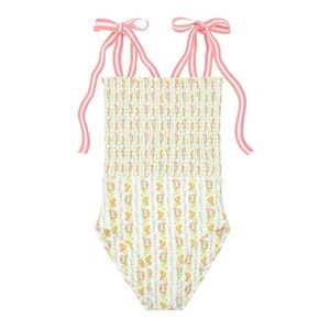 minnow Smocked One Piece Citrus Linear